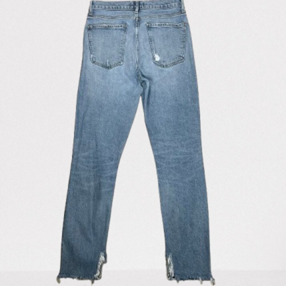 Agolde Womens Nico High Rise Raw Edge Distressed Slim Button Fly Jeans Size 27 - Picture 10 of 14